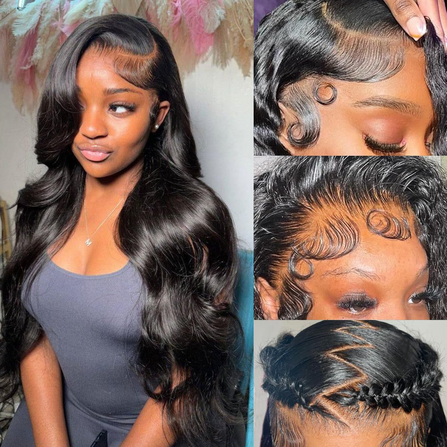 30 Inch Body Wave Lace Front Wigs for Black Women - 200 Density