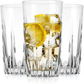 Glaver's 15 Oz Diamond Cut Highball Glasses Set