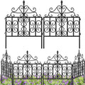AMAGABELI Decorative Garden Fence 5 Panels 32in H - No Dig Animal