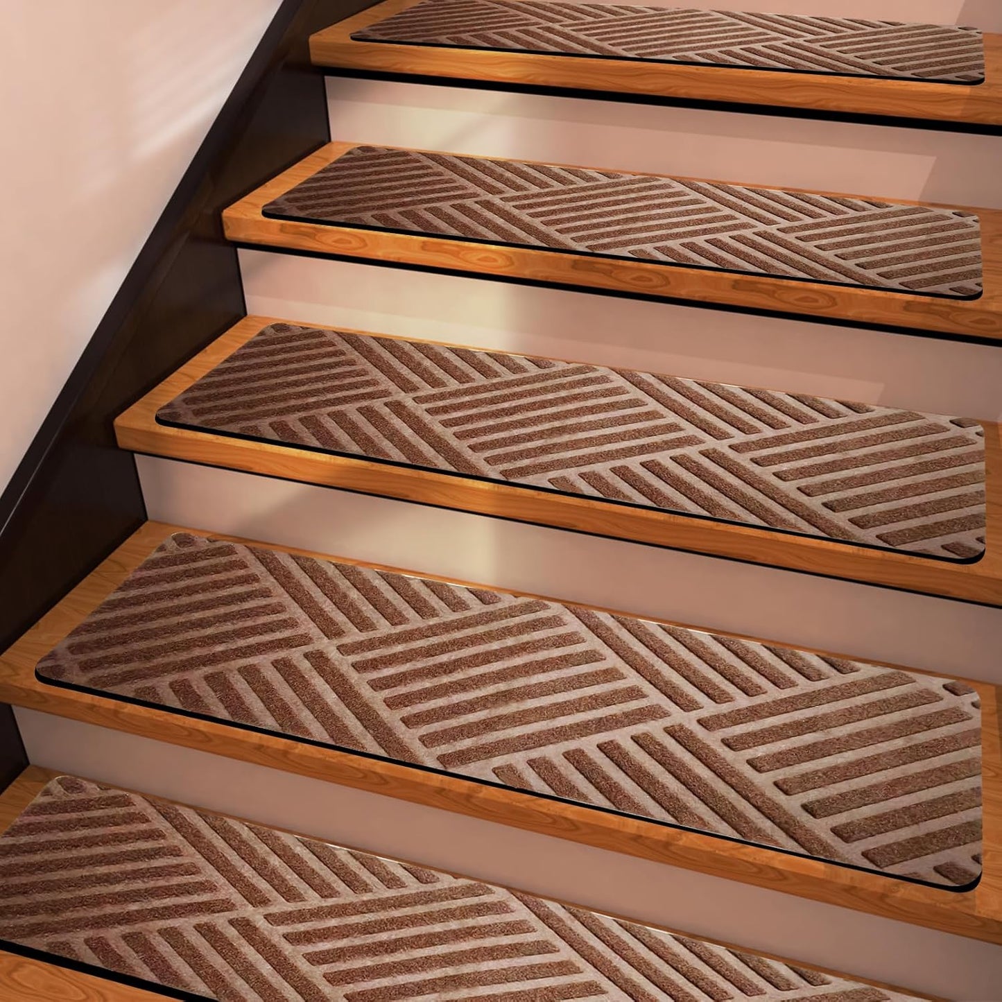 Non Slip Stair Treads for Wooden Steps - 15 Pack Indoor Safety