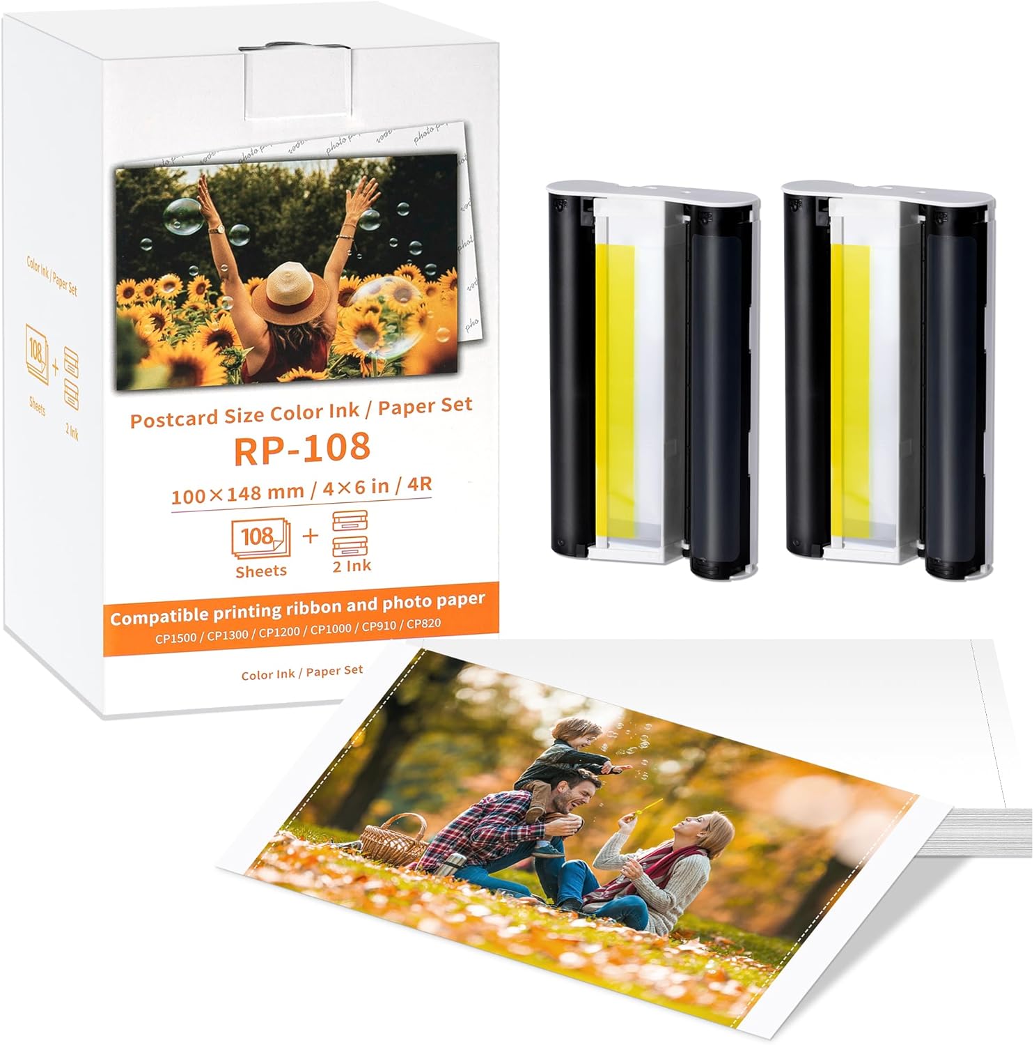 Compatible Canon RP-108 Color Ink and Paper Set for Printing