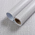 Textured Fabric Wallpaper 24 in x196 in Gray Faux Grasscloth