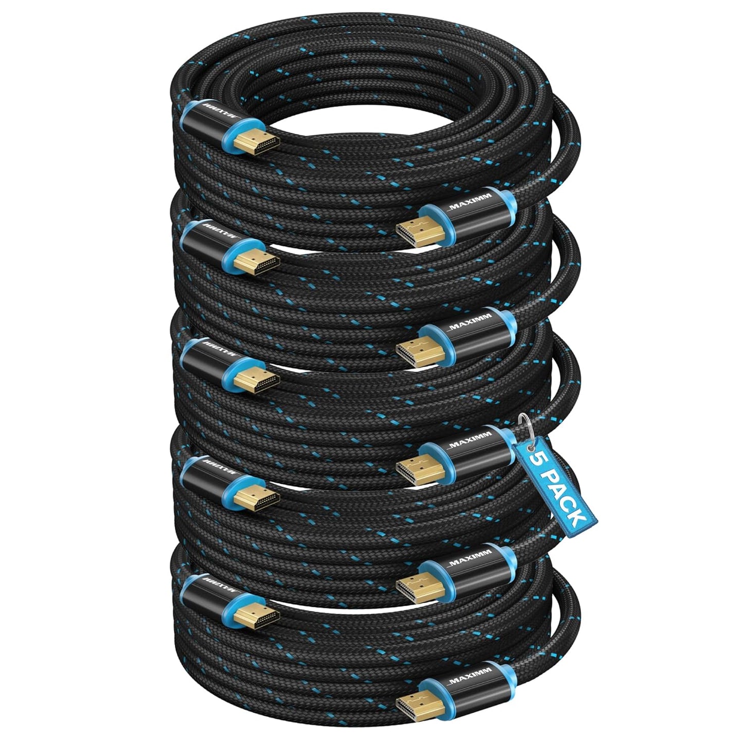 Maximm 4K HDMI Cables 5 Pack - High Speed HDR