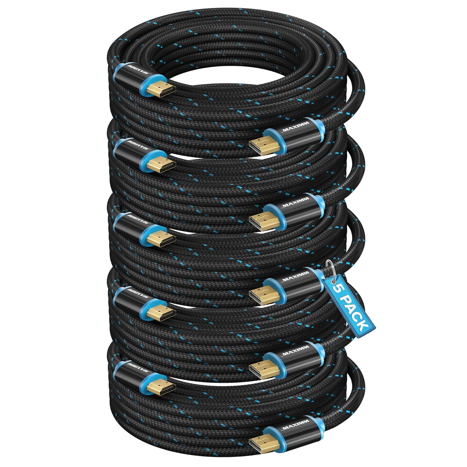 Maximm 4K HDMI Cables 5 Pack - High Speed HDR