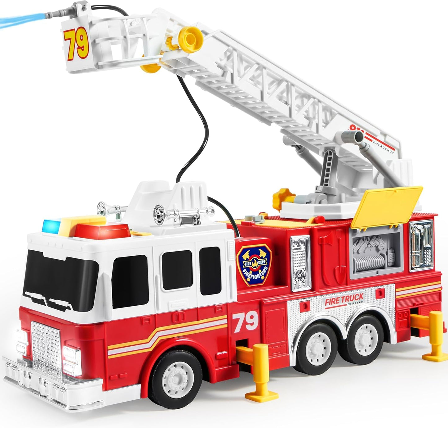 Extra Large Toddler Fire Truck Toy with 33-Inch Ladder Fun