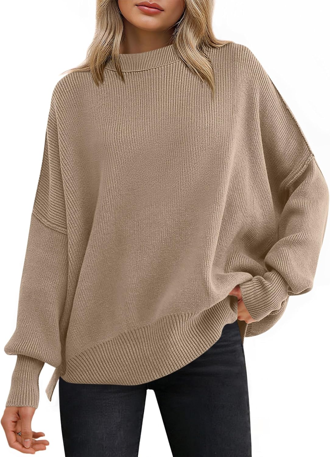Oversized Batwing Long Sleeve Sweater for Women - 2025 Fashion