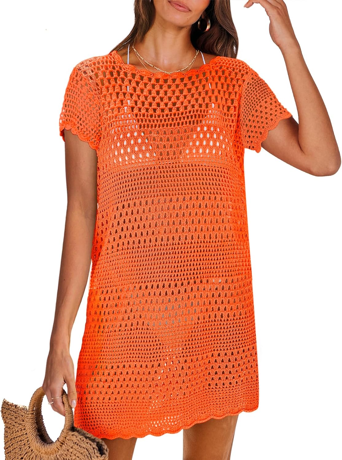 ANRABESS Crochet Bathing Suit Cover Up for Women Summer Style