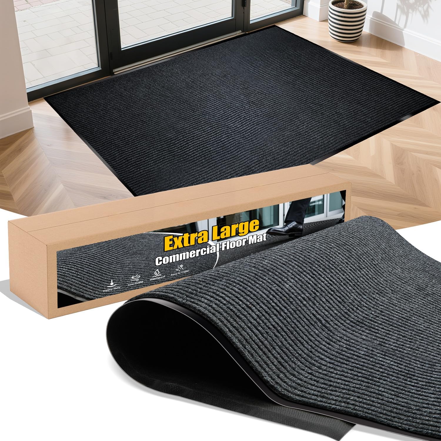 Extra Large Indoor Outdoor Entrance Mat for High Traffic Areas