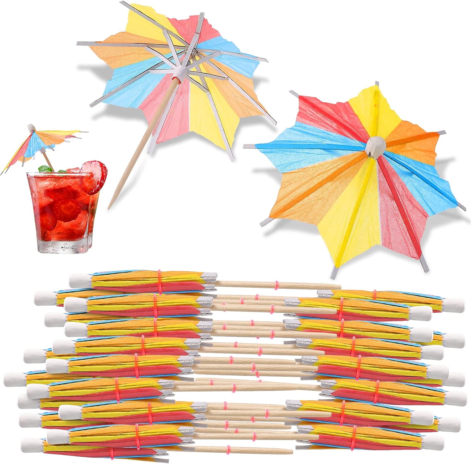 Tropical Cocktail Umbrellas - 40 Pack