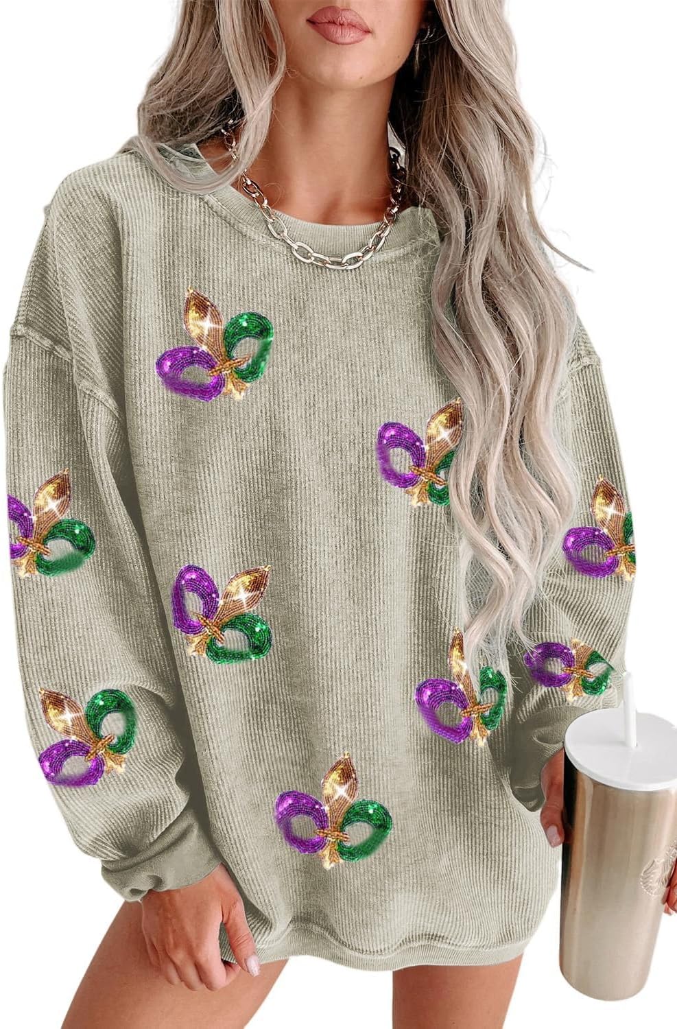 Razzle-Dazzle Sequin Sweater by Yiulangde