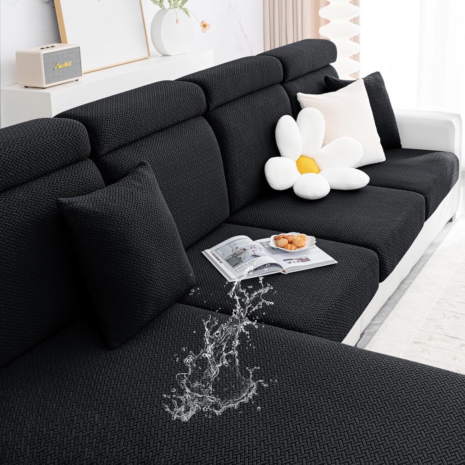 Smiry Waterproof Couch Cushion Covers for Pets and Kids