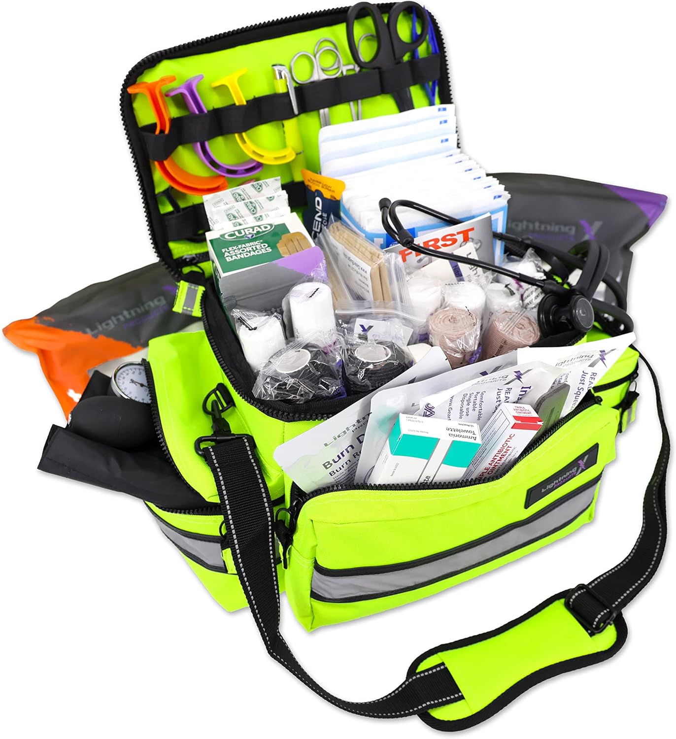 Lightning X Mid-Sized EMT Bag with 240+ First Aid Supplies