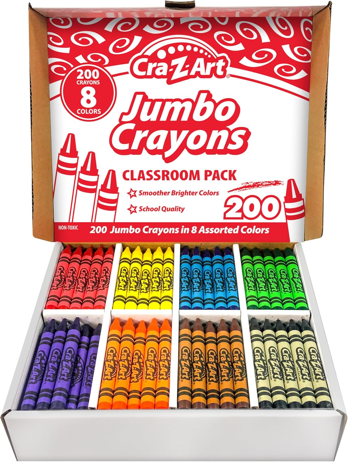 Cra-Z-Art Jumbo Crayon Bulk Class Pack for Creative Learning