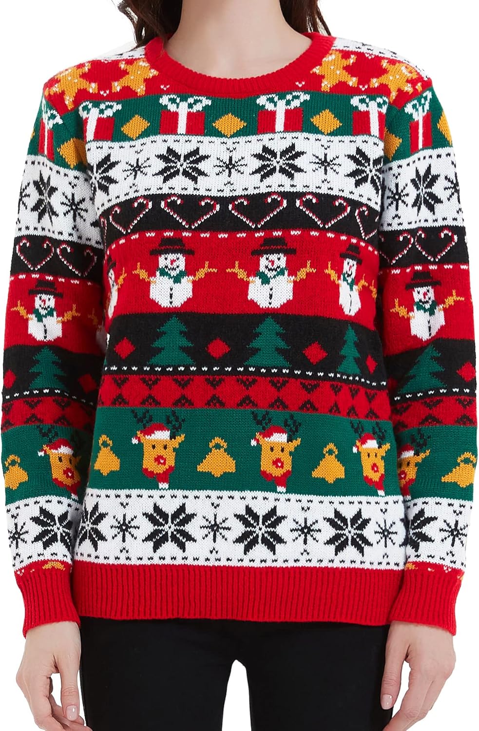 Women's Christmas Reindeer Traditional Knitted Holiday Sweater