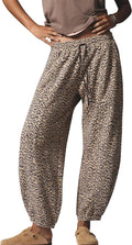 Leopard Pants Women Baggy Sweatpants with Pockets - Cheetah Print