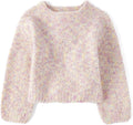 Girls' Long Sleeve Crew Neck Pullover Sweater - Soft Rainbow Knit