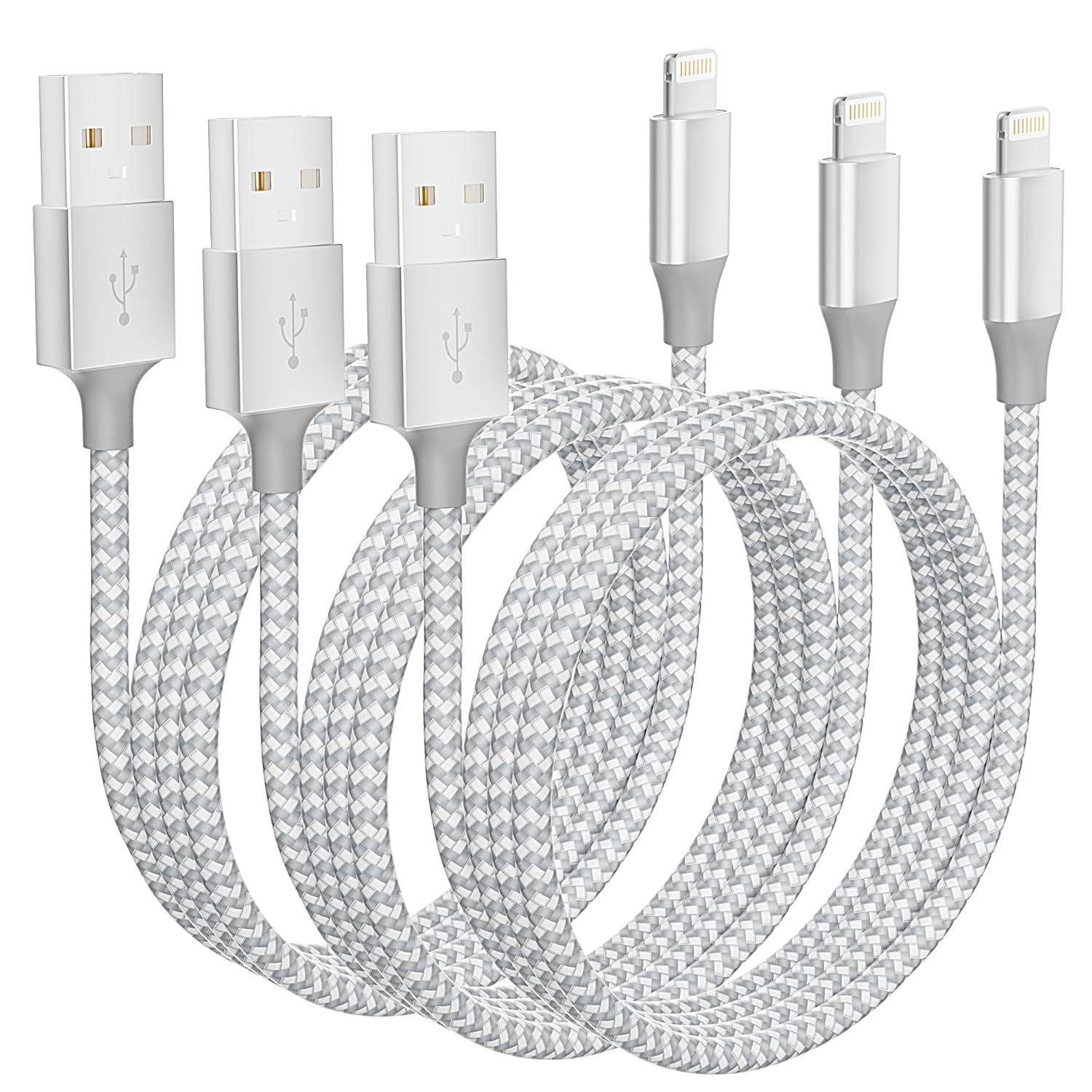 Fast Charge iPhone & iPad | 3Pack 10FT MFi Certified Cable