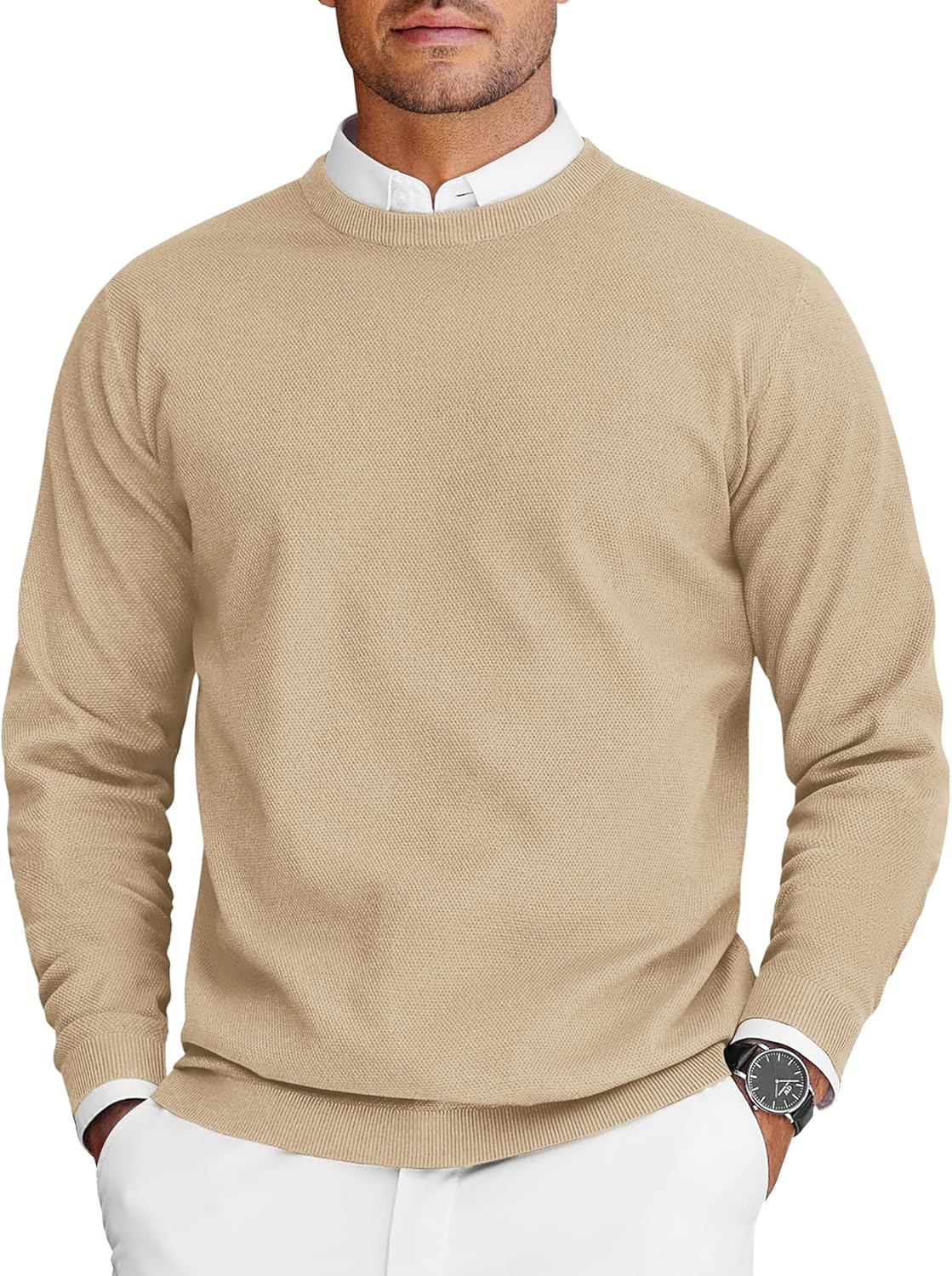 COOFANDY Mens Crew Neck Sweaters for Stylish Fall Fashion