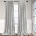 Light Grey Living Room Curtains 84 in Length - Soft Linen Blend Drapes