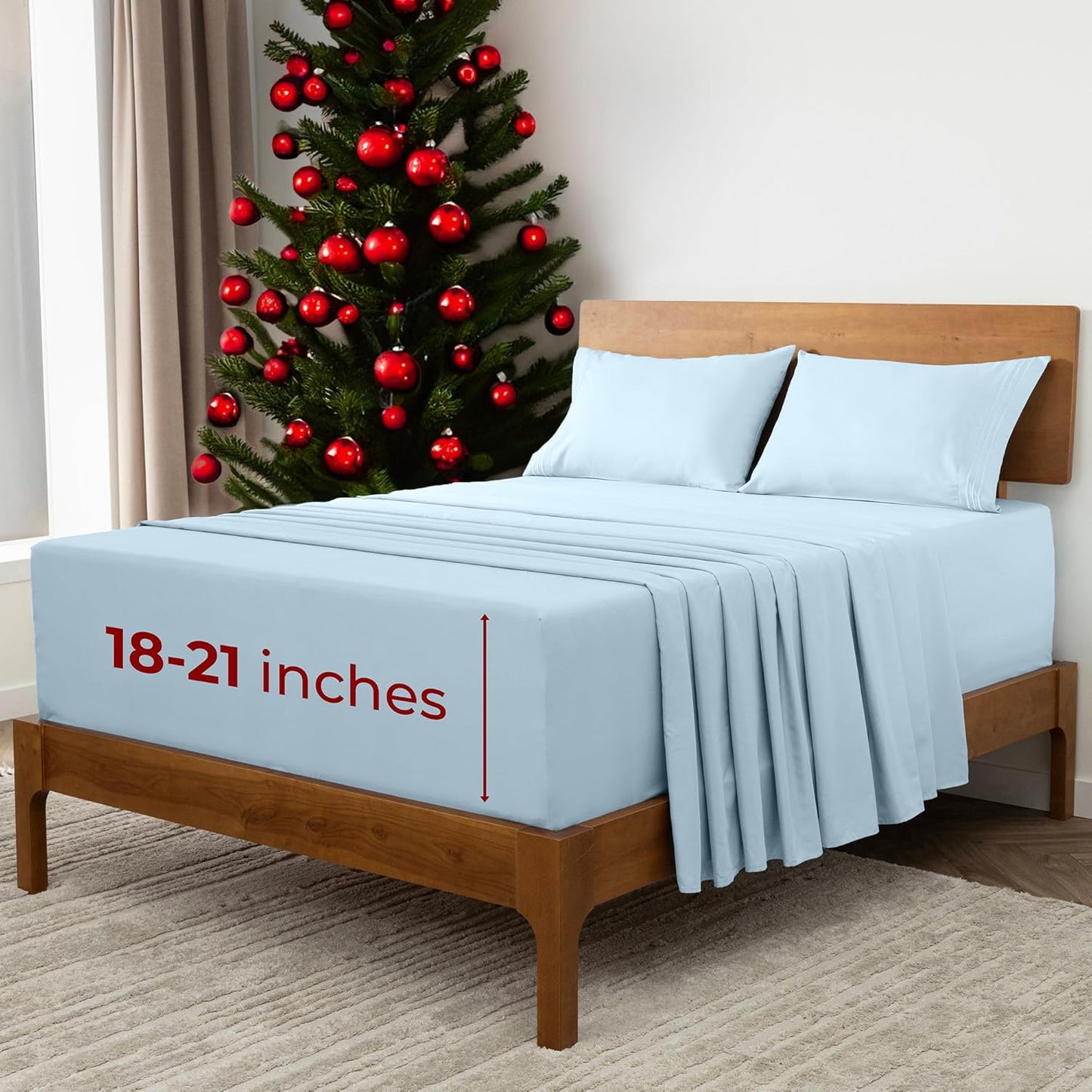 Mellanni Extra Deep King Sheets - Hotel Luxury Bedding Set
