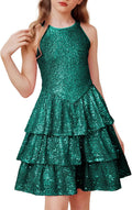 Girls Sequin Party Dress Kids Sparkly Formal Special Occasion - Twirl