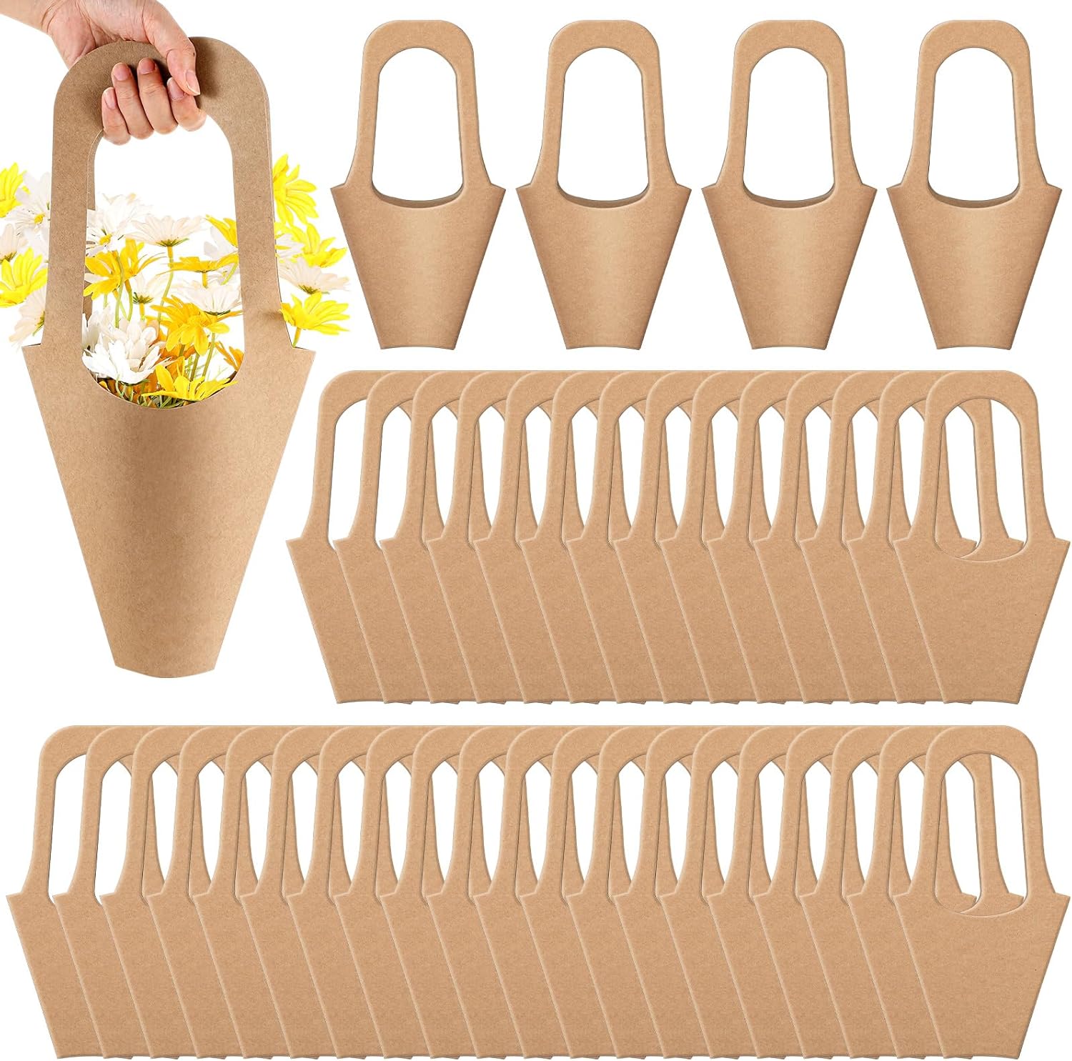 Kraft Paper Flowers Gift Bags for Weddings and Special Occasions