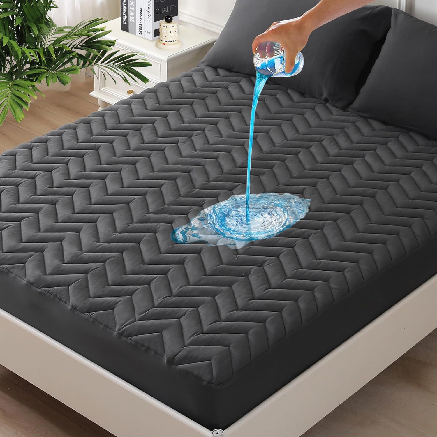 UNILIBRA King Size Mattress Protector Waterproof Quilted Pad