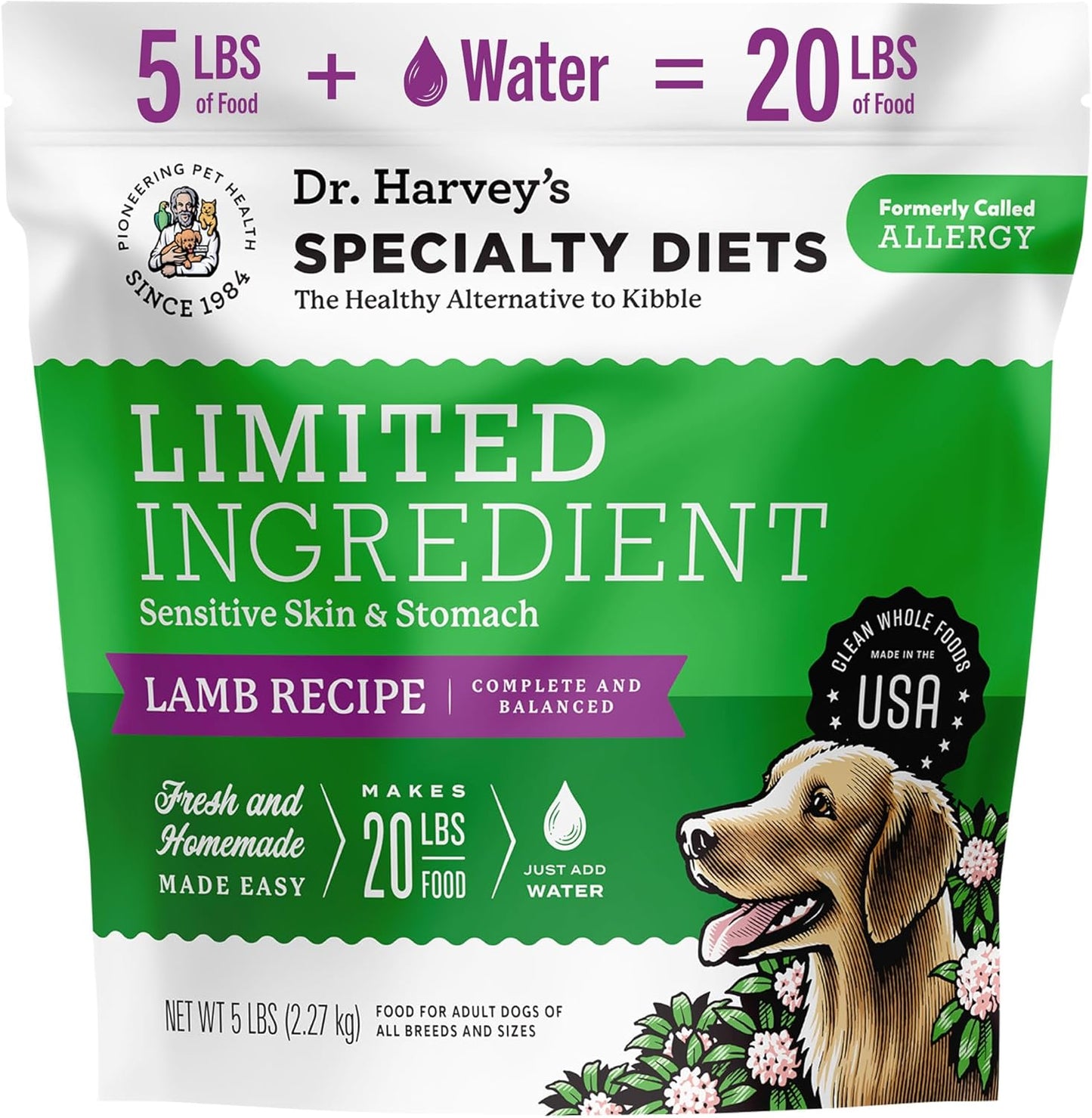Dr. Harvey's Limited Ingredient Lamb Recipe for Sensitive Dogs
