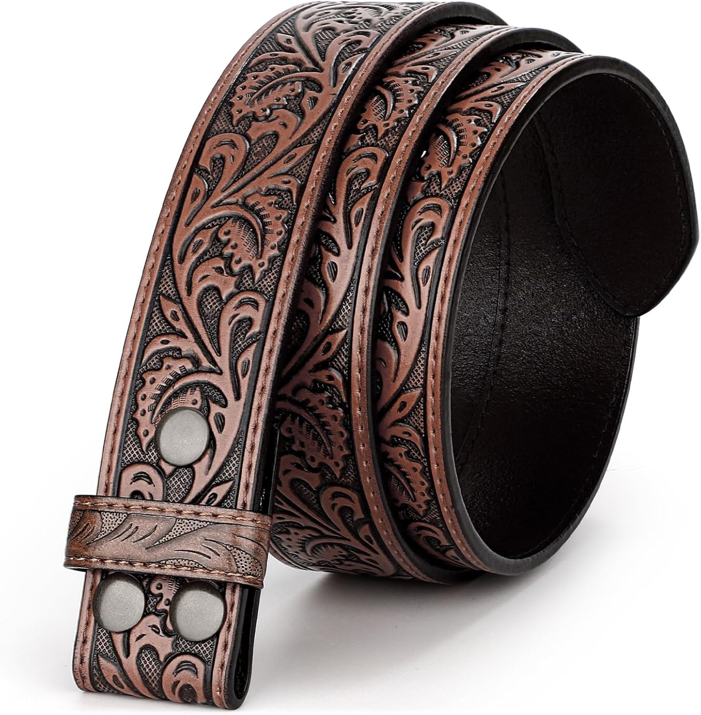 Western Leather Belt Strap for Men Women Cowboy Cowgirl Style