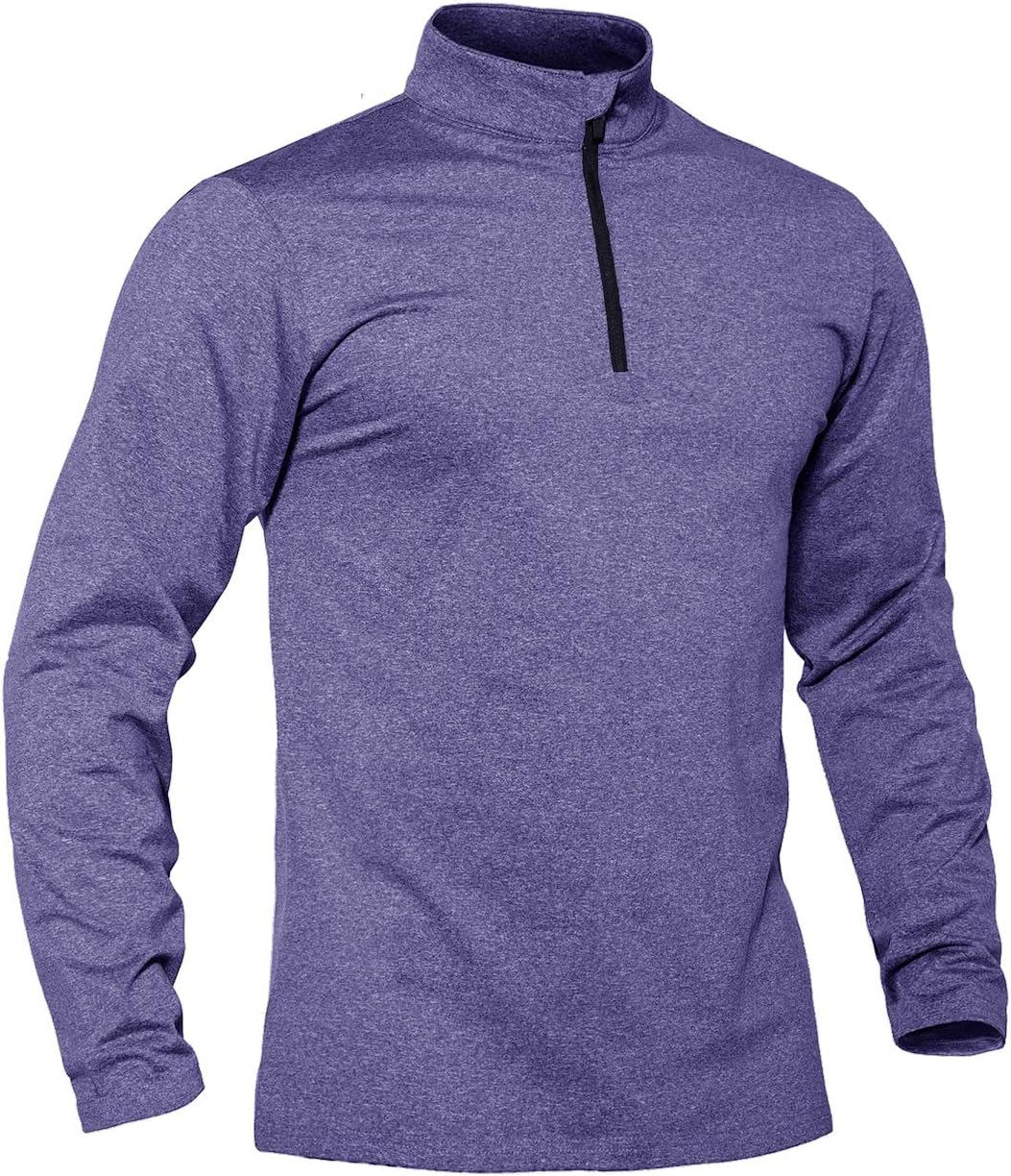 TACVASEN Men's Quarter Zip Pullover for Active Sportswear