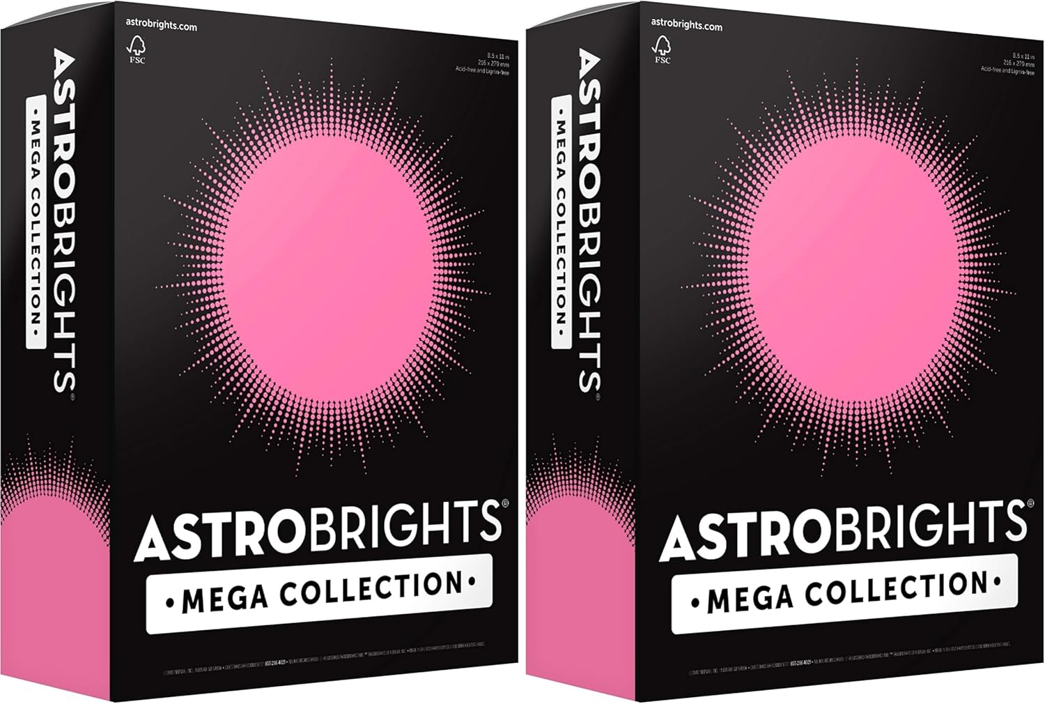 Astrobrights Mega Collection Neon Pink Cardstock, 320 Sheets