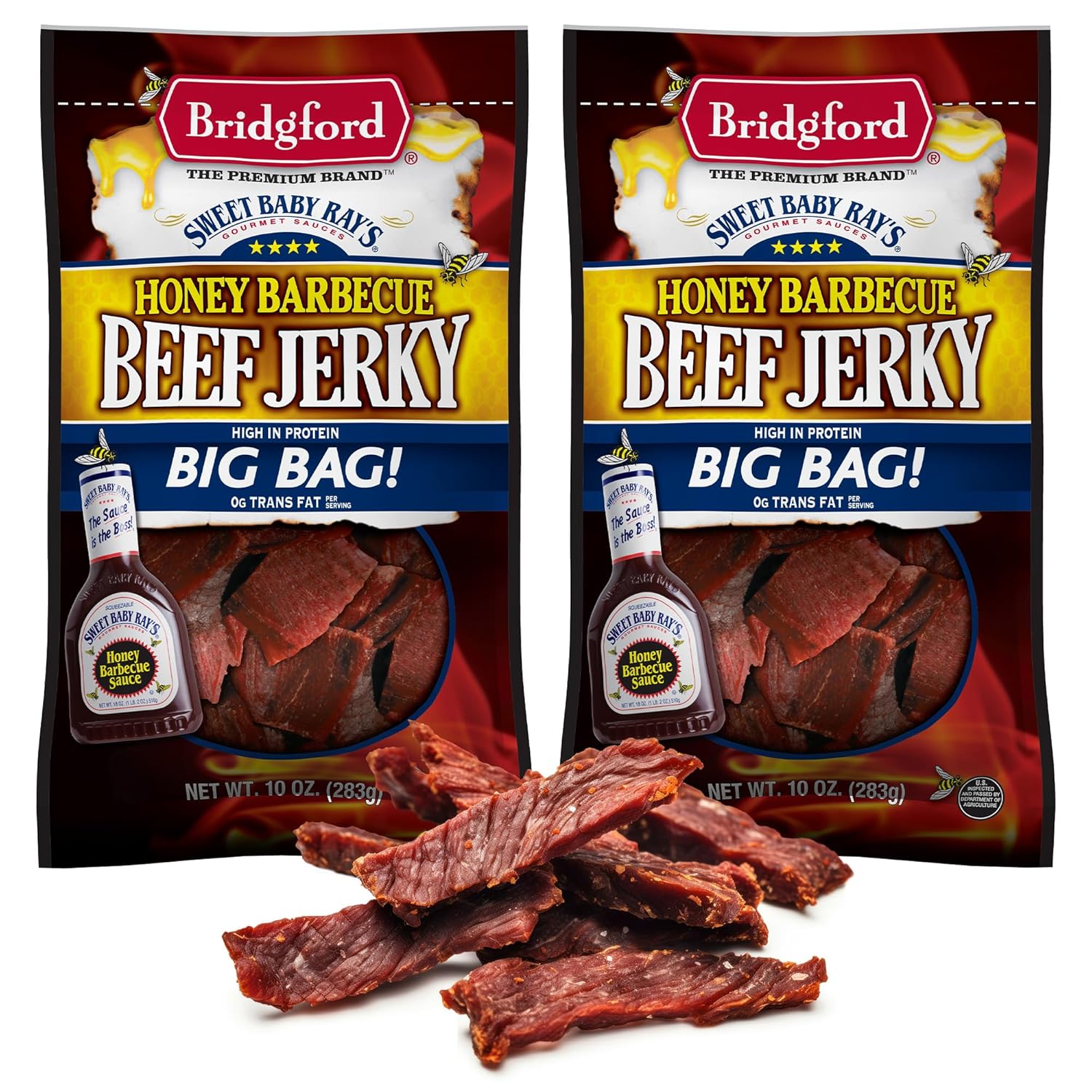 Bridgford Sweet Baby Ray's Beef Jerky - Honey BBQ Delight