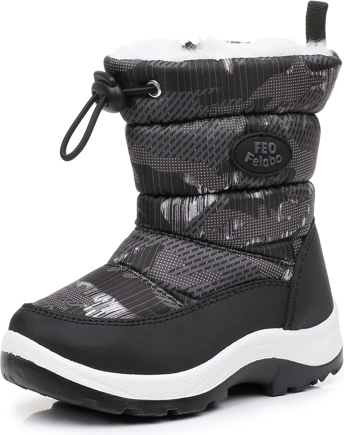 Felabo Kids Snow Boots for Boys Girls - Warm & Water Resistant