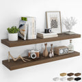 48in Floating Shelves for Wall 2 Pack - Rustic Walnut Storage Solution