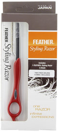 Feather Styling Razor - Red with Texturizing Blade - Precise Cuts