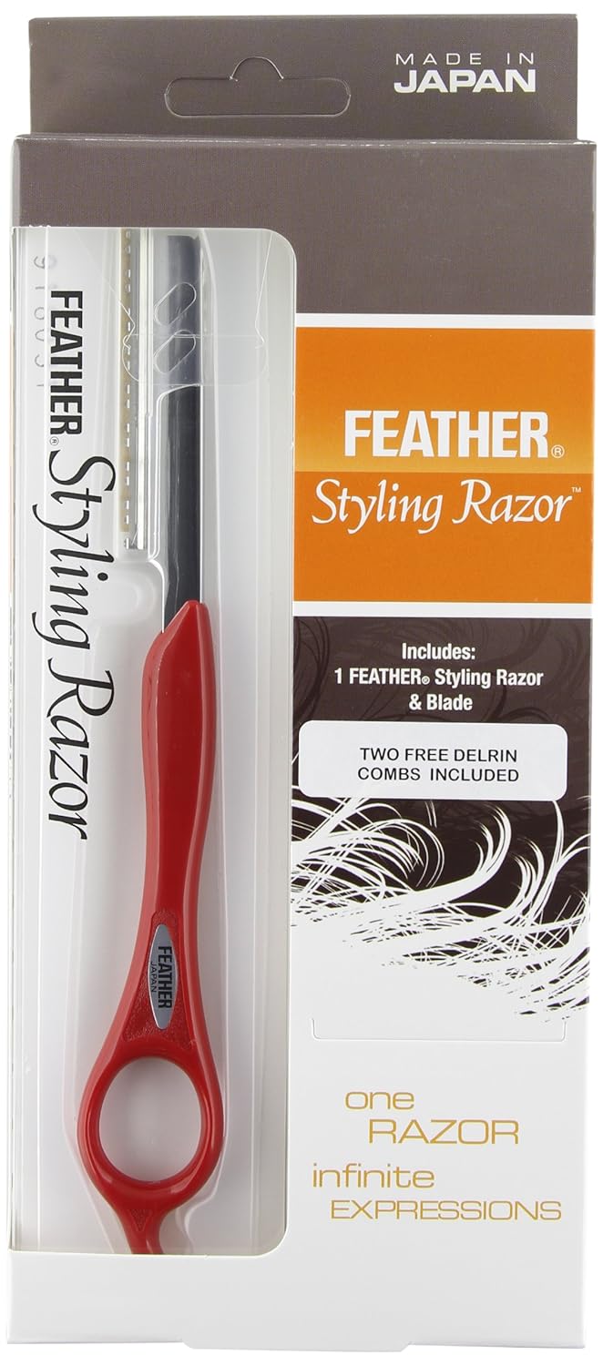Feather Styling Razor with Texturizing Blade for Precision Cuts