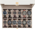 12-Slot Watch Box Organizer with Glass Lid for Watch Lovers