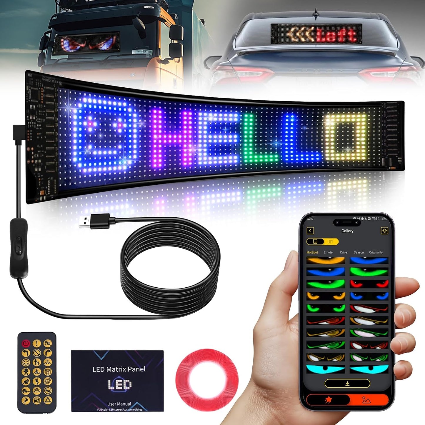 Eachbid Programmable Scrolling LED Sign for Custom Displays