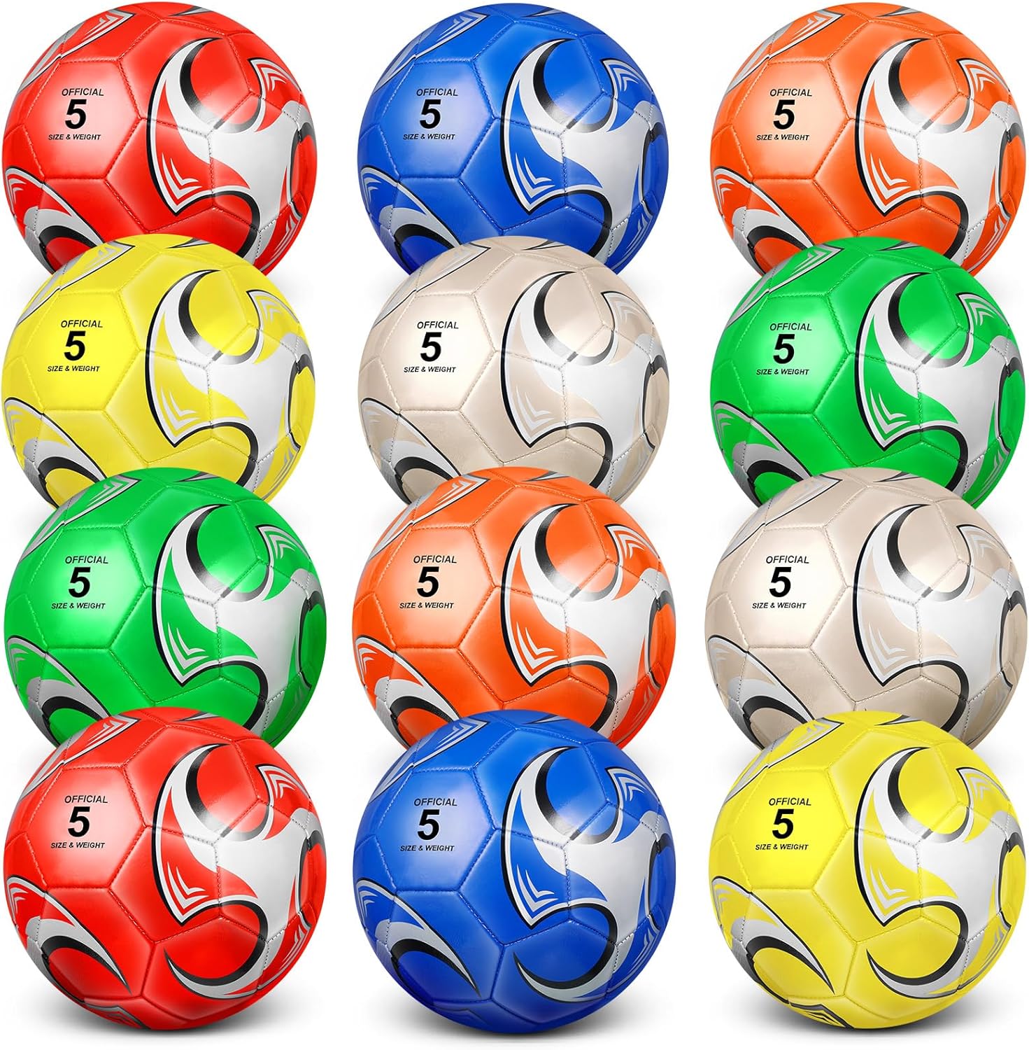 Supervitae 12 Pack Soccer Balls for Indoor and Outdoor Fun