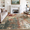 Washable Area Rugs 8ftx10ft Non-Slip Modern Abstract Rug - Machine