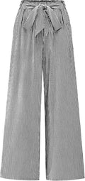 Palazzo Pants for Women High Waisted Striped Wide Leg - Flowy Fit