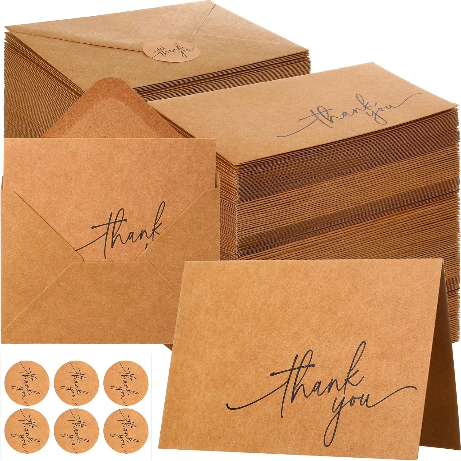 200 Pcs Thank You Cards with Envelopes for Every Occasion