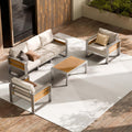 Aluminum Outdoor Patio Conversation Set - Durable 4 PCS Sectional