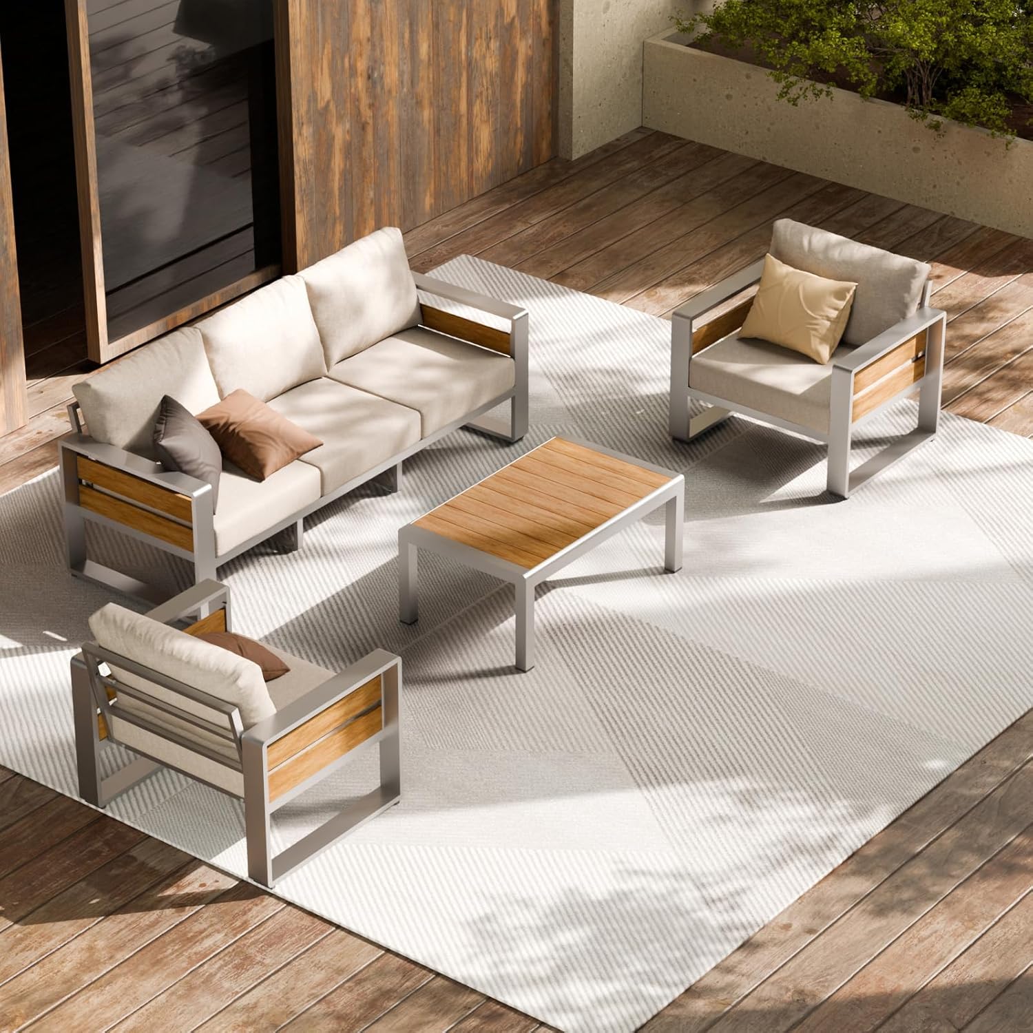 ZANDOR Aluminum Outdoor Patio Conversation Furniture Set Review