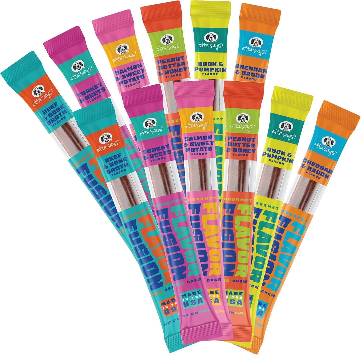 Flavor Fusion Natural Dog Chews Variety Pack for Happy Pups