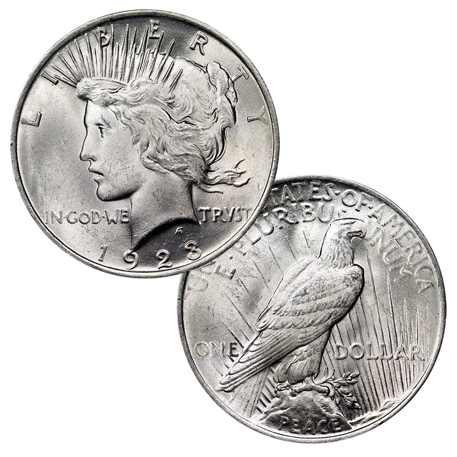 USA 1922-1935 90% Silver Peace Dollar Coin in Uncirculated Condition