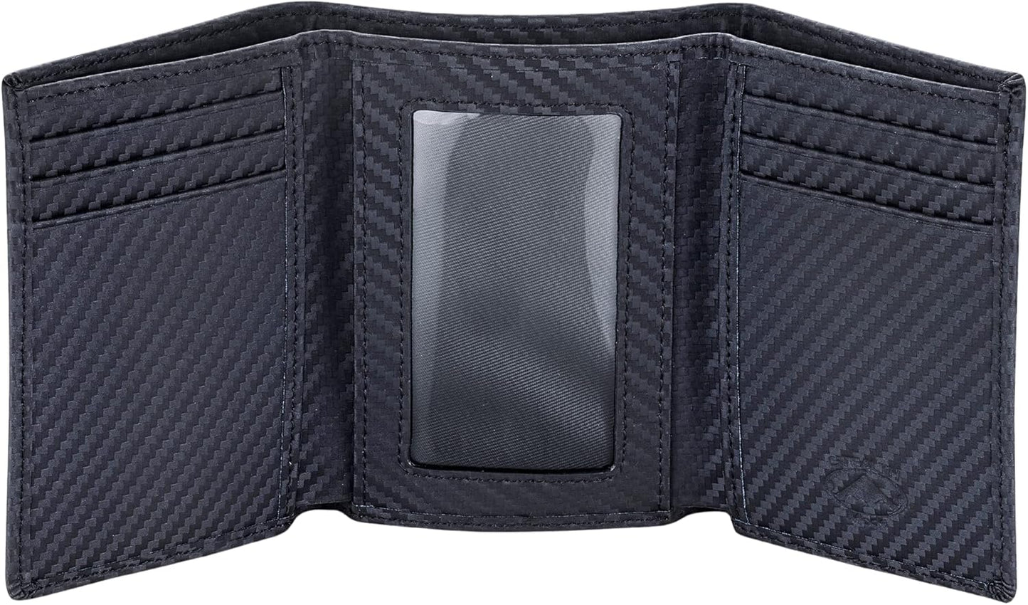 Stealth Mode Trifold Leather Wallet with RFID Blocking Features