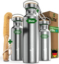 Vacuum Insulated Stainless Steel Water Bottle 34 oz - Keeps Drinks