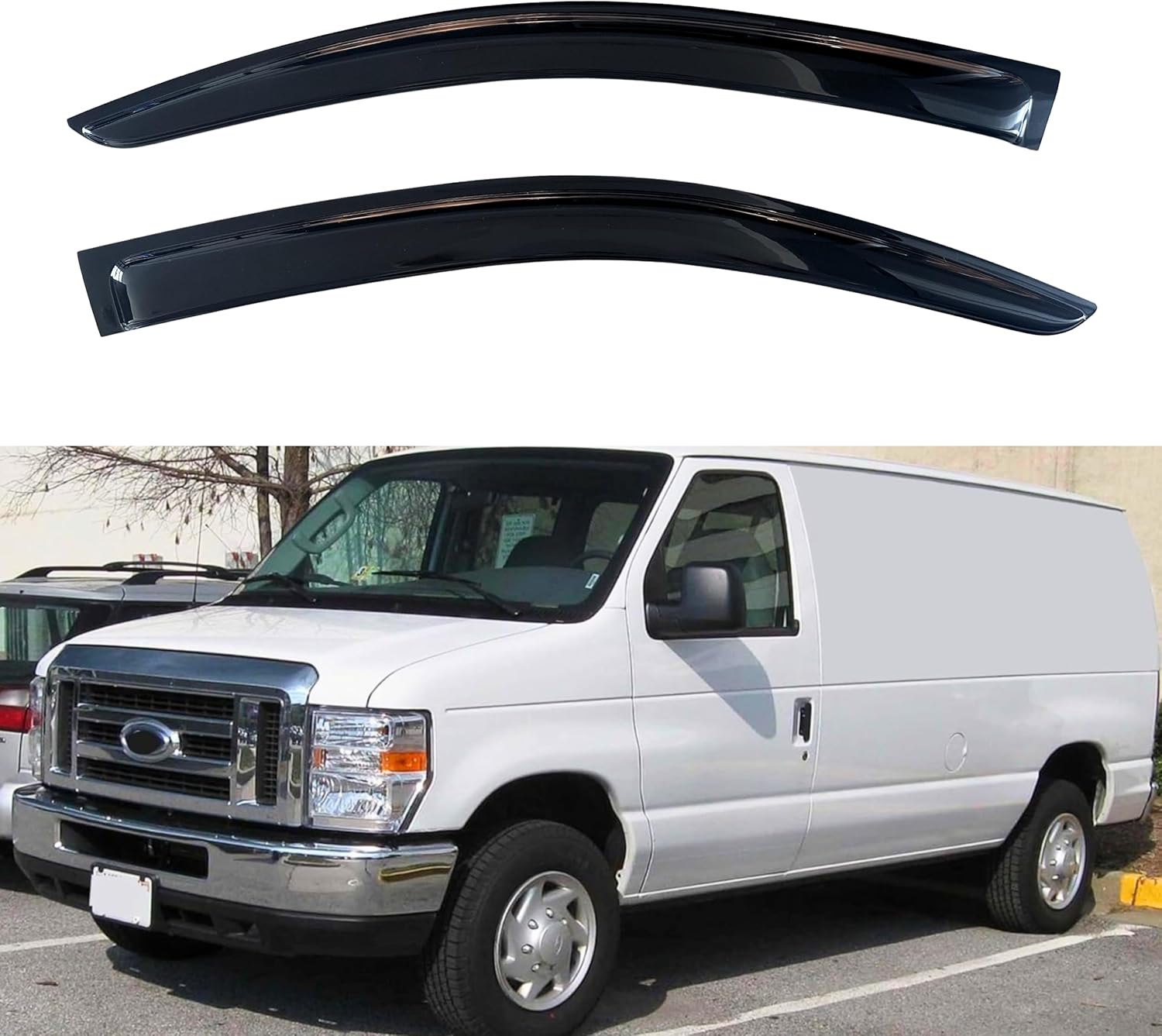 KPY Window Visor Rain Guard for 2007-2014 Ford E-Series