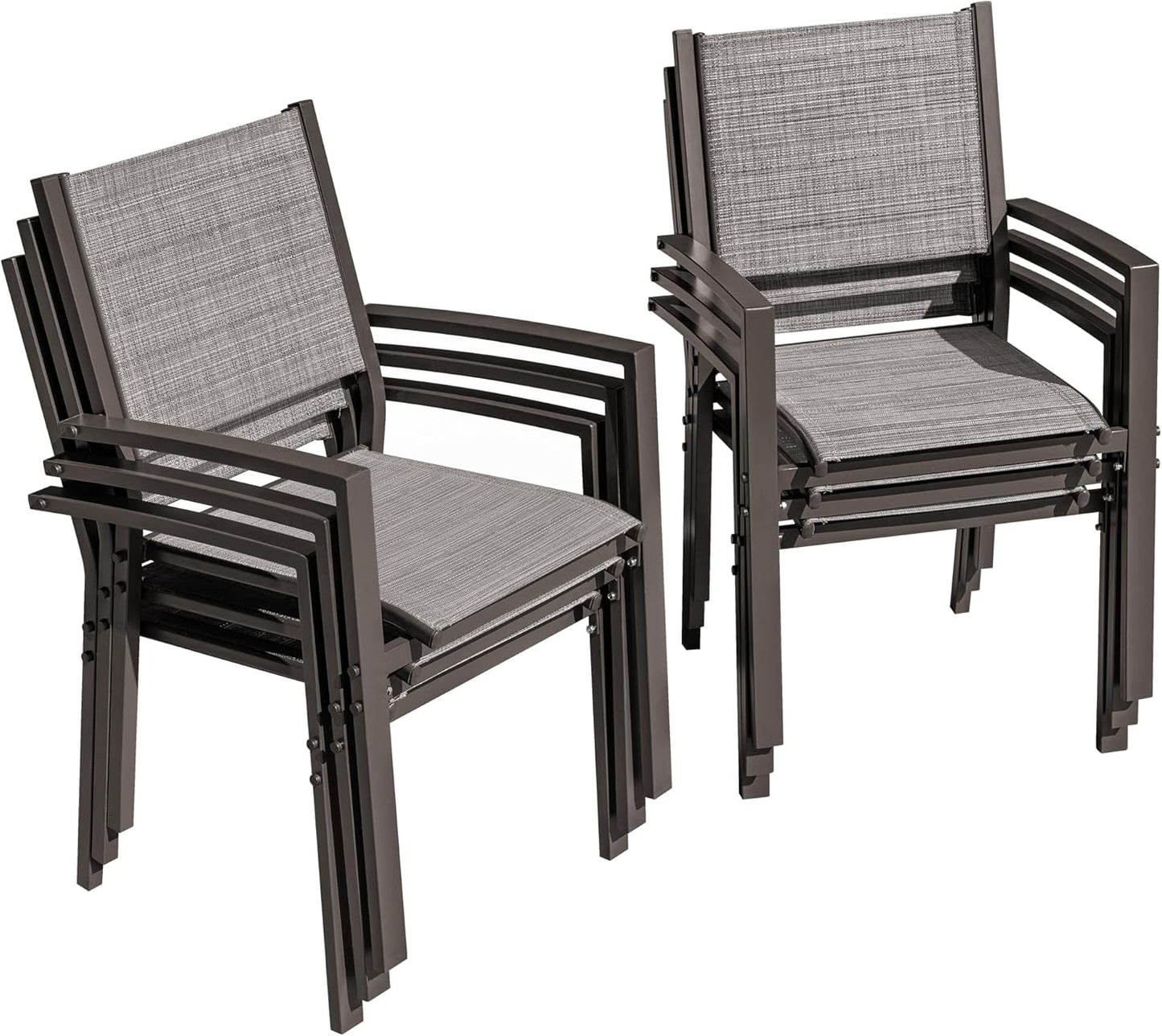 Flamaker Patio Chairs Set of 6 Stackable Dining Chairs for Outdoors